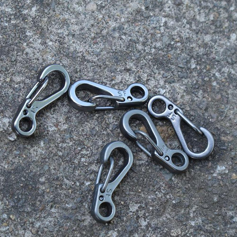 Mini Spring Carabiner Hook EDC Bottle Opener Outdoor Climbing Buckle Key Chai