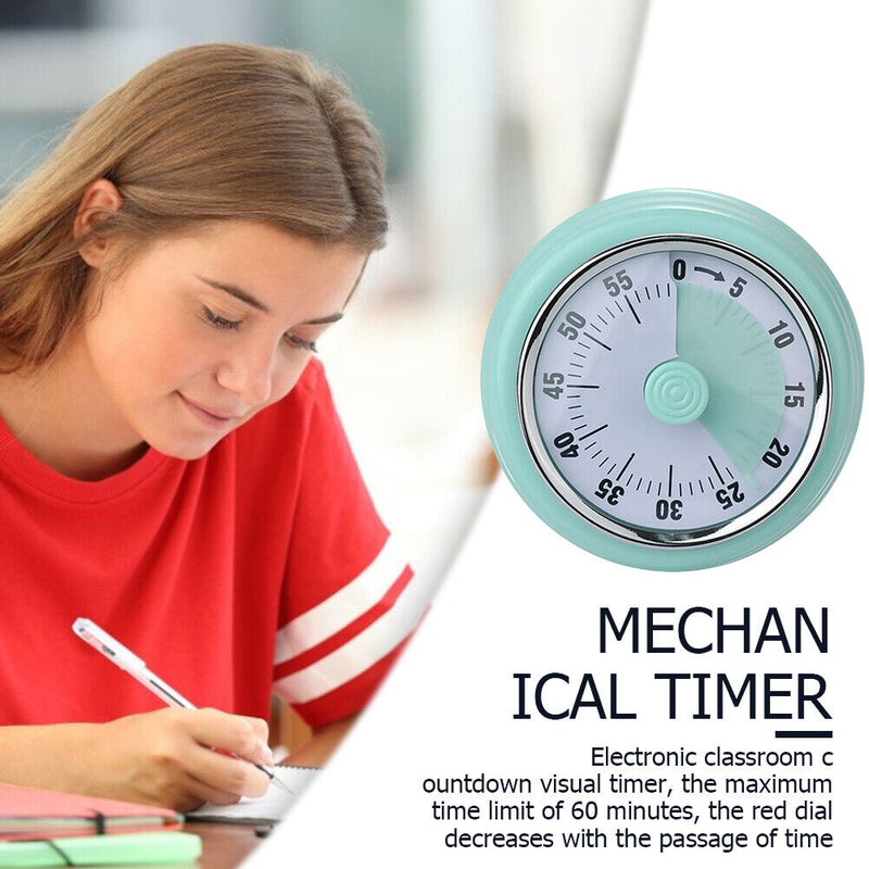 Kitchen Baking Countdown Magnetic Stainless Steel Mechanical Timer (Blue)