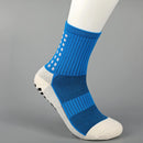 Anti Slip Mid-Tube Football Socks Cotton Elastic Sports Stockings (Blue) Newly