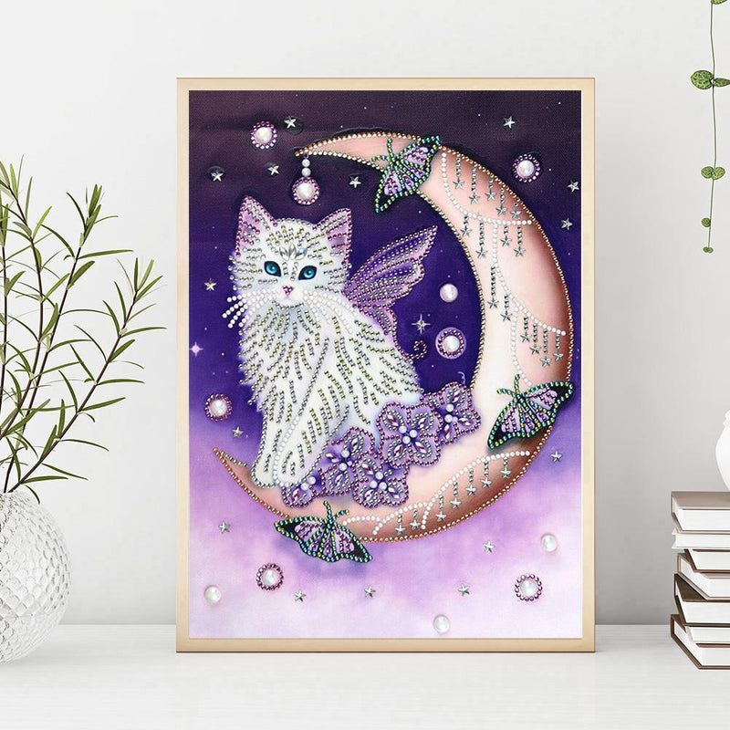 5D DIY Special Shaped Diamond Painting Cat Embroidery Kit Home Living Room Decor
