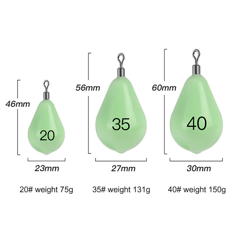 Luminous Fishing Lead Pendant Bob Weights Hook Connector Fishing Accessories
