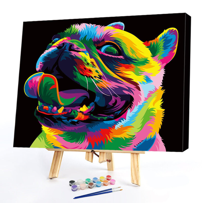 Painted Pug Oil Paint By Numbers DIY Canvas Wall Art Picture Craft Home Dec