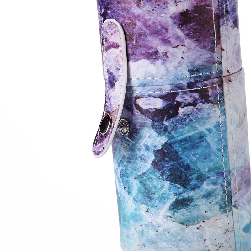 Portable PU Leather Makeup Storage Holder Cosmetic Brush Pen Cup Box (D) Newly