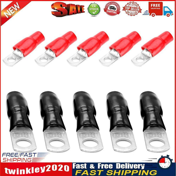 10pcs Car Audio Power Ground Wire Ring Terminals 4 AWG Gauge M8 Connectors Newly