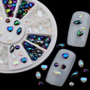 Multi-Grids Peach Heart Round Nail Art Decorations Rhinestone Nail Decoration