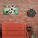 Retro Spark Plug Woman Metal Plate Painting for Pub Tin Plaques Wall Sign