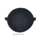Silicone Air Fryer Liner Non-Stick Fryer Basket Steamers Oil Mat (Black)