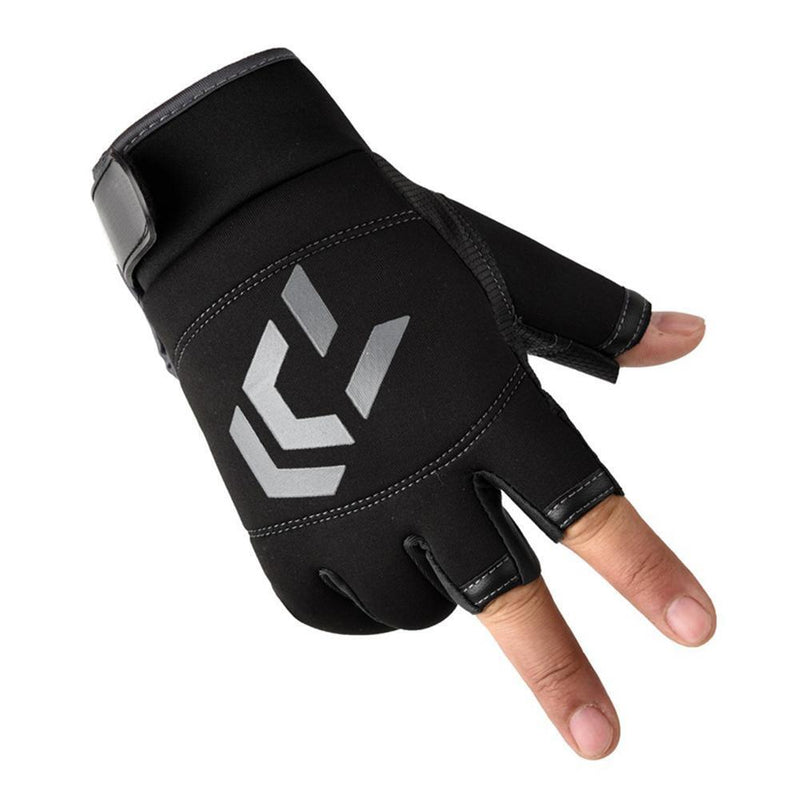 3-Finger Cut Unisex Arrow Fishing Gloves Non-Brief Angling Gloves (Gray)