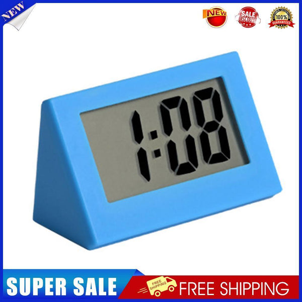 Mini LCD Digital Electronic Desktop Time Clocks Silent Desk Clocks (Blue)