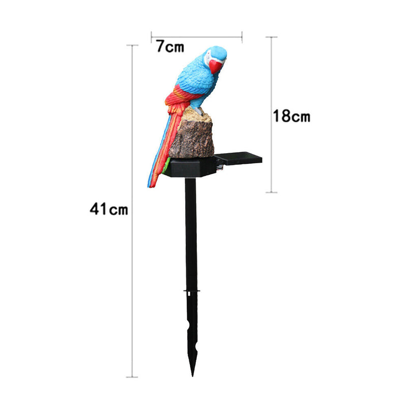 LED Solar Lights Parrot Waterproof Lawn Stakes Lamps Garden Decor (Blue) Newly