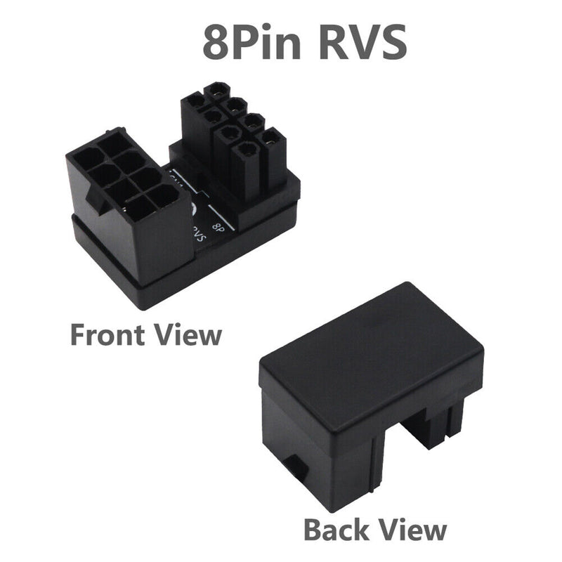 ATX 8-Pin Female to 8Pin Male 180 Degree Angled Adapter for Desktop Video Card