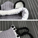 Cartoon Fox Ears Soft Winter Warm Windproof Baby Hats Knitted Cap (Grey)