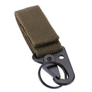 Carabiner Hook Webbing Buckle Nylon Molle Belt Hanging Key Ring(Green) Newly