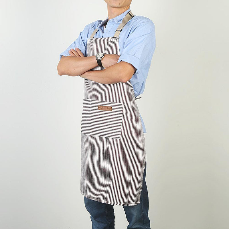 Stripes Apron Adjustable Cotton Canvas Cooking Kitchen Home Restaurant Pina