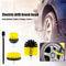 Drill Brush Attachment Set 2 3.5 4 inch Brushes + Extension Rod Kit Yellow Newly
