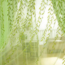 Pastoral Style Willow Floral Window Curtain Living Room Decor(Green)