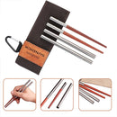 Foldable Chopsticks, Detachable Collapsible Wood Chopsticks with Storage Ba
