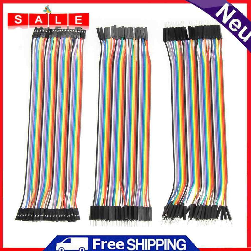 120pcs 20cm Dupont Wire M/M + Male to Female + Female to Female Jumper Cable