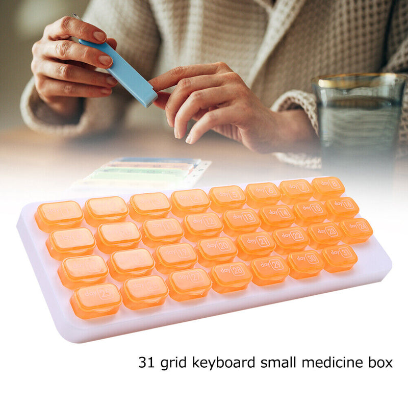 #A 31 Dividers Vitamin Holder Moisture-proof Grid Keyboard Tablet Container Digi