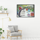 Frameless Hand Painted Picture DIY Snowing Hedgehog Painting By Numbers Craft
