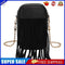 #A Fashion PU Mobile Phone Bag Tassels Designer Women Leather Crossbody Handbags