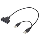 USB 2.0 to 2.5inch HDD 7+15pin SATA Hard Drive Cable Adapter for SATA SSD & HDD