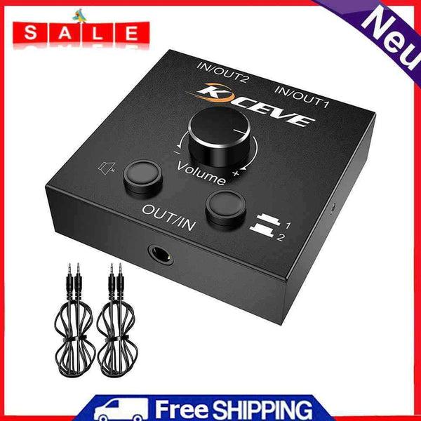 Dual Way 2x1/1x2 3.5mm Stereo Audio Bi-Direction Switcher Audio Switch Splitter