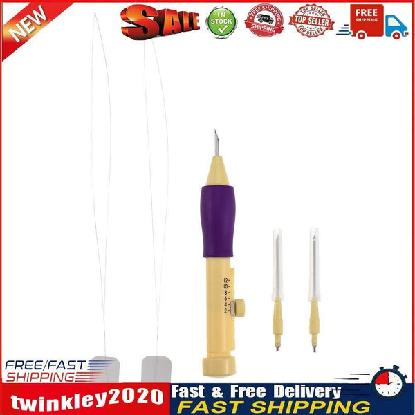 Embroidery Pen Needle Stitches Weaving Tool Sewing Kit Accessory (Purple) Newly