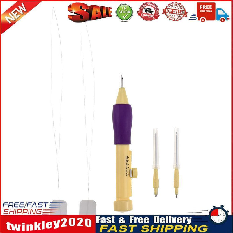 Embroidery Pen Needle Stitches Weaving Tool Sewing Kit Accessory (Purple) Newly