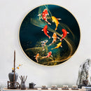 Nine Fish Full Round Drill Mosaic DIY Wall Art Picture of Rhinestone Decora