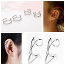 No piercing Punk Jewelry Set Ear Clip Cartilage Hoop Tragus Cuff Wrap Earrings