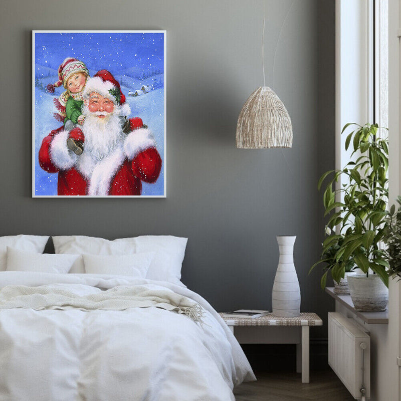 DIY Paint By Numbers Set Oil Hand Painted Santa Claus Kids Drawing Home Craft