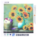 Diamond Embroidery Sunflower Vase Round DIY Diamond Painting Cross Stitch