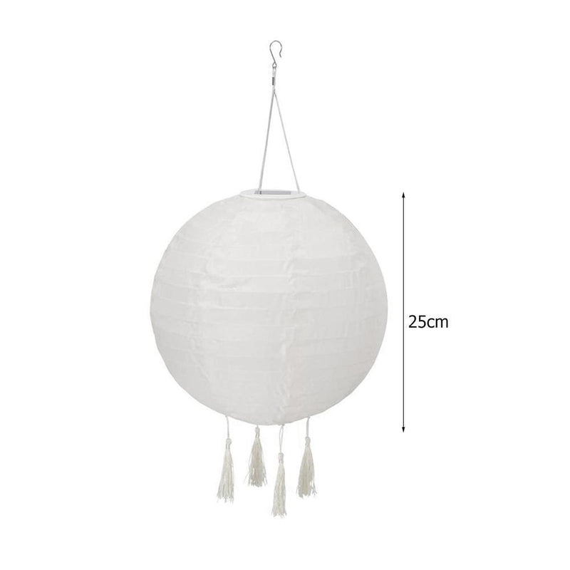 LED Round Solar Decorative Lantern Hanging Garden Yard Lighting (White)