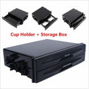 Trim  Universal  Kit Car Radio Pocket Drink Cup Holder  Storage Box Double Din