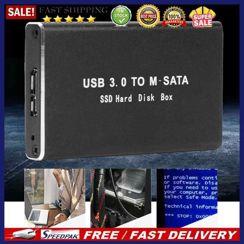 USB 3.0 to mSATA Adapter Hard Disk HDD Case External SSD Hard Drive Enclosure