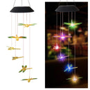 Dragonfly Solar LED Color Changing Wind Chime Lamp Garden Pendant Light (A)