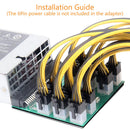 Mining 1200W Server PSU Unit Breakout Board 12 Ports ATX 6 Pin for PS-2751-5Q
