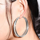 Fashion Hoop Earrings Large Big Circle Hoops Stud Earring Women Ladies Jeweller&