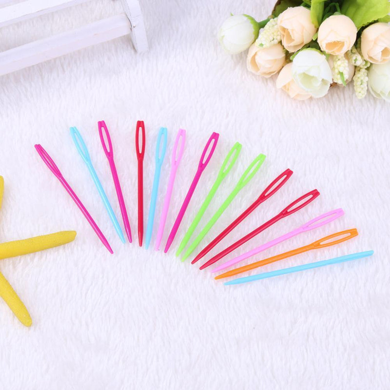 100pcs Plastic Sewing Needles Knitting Crochet Hooks Sweater Weaving Tools Newly