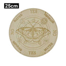 Wooden Divination Pendulum Board w/ Stars Moon Carved Coaster (Yellow 25cm)