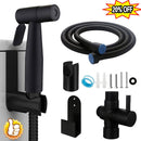 Black Handheld Bidet Sprayer Kit Brass 7/8" T-adapter Bathroom Douche home