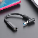 PD USB C Female to Right Angle DC Connector Adapter for Laptop (4.0x1.35mm)