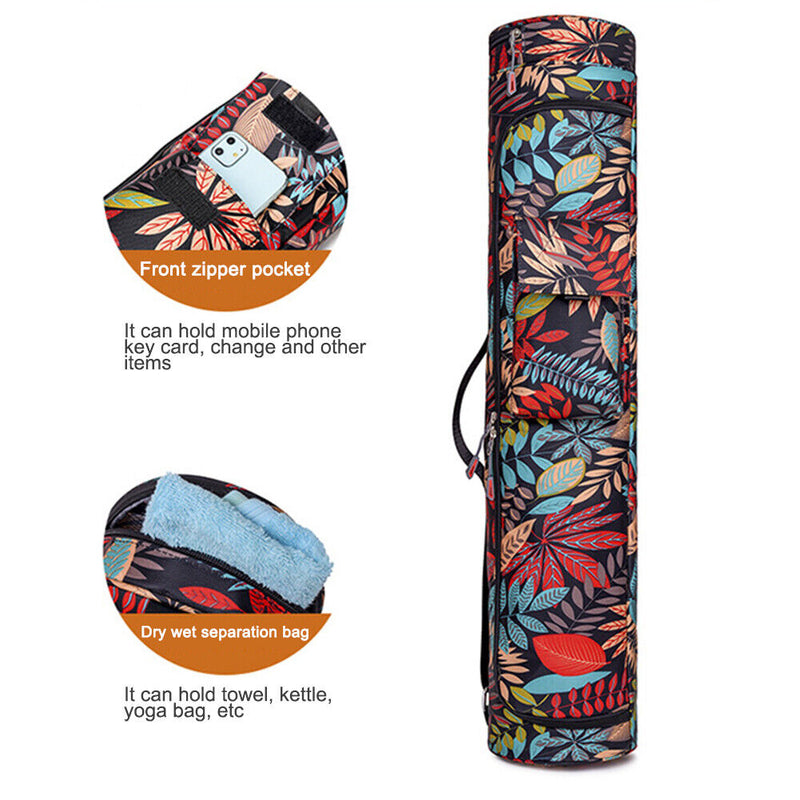 Printed Yoga Mat Bag Pilates Fitness Sports Exercise Pad Carry Backpack (1)