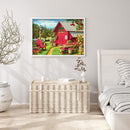 5D DIY Full Drill Round Shape Orchard House Rhinestone Diamond Drawing for Home