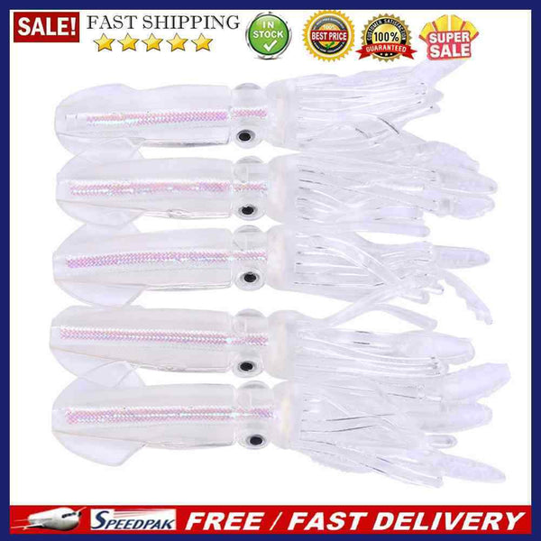 5pcs Squid 10cm 8g Lures Simulation Artificial Wobbler Soft Fishing Bait Tack