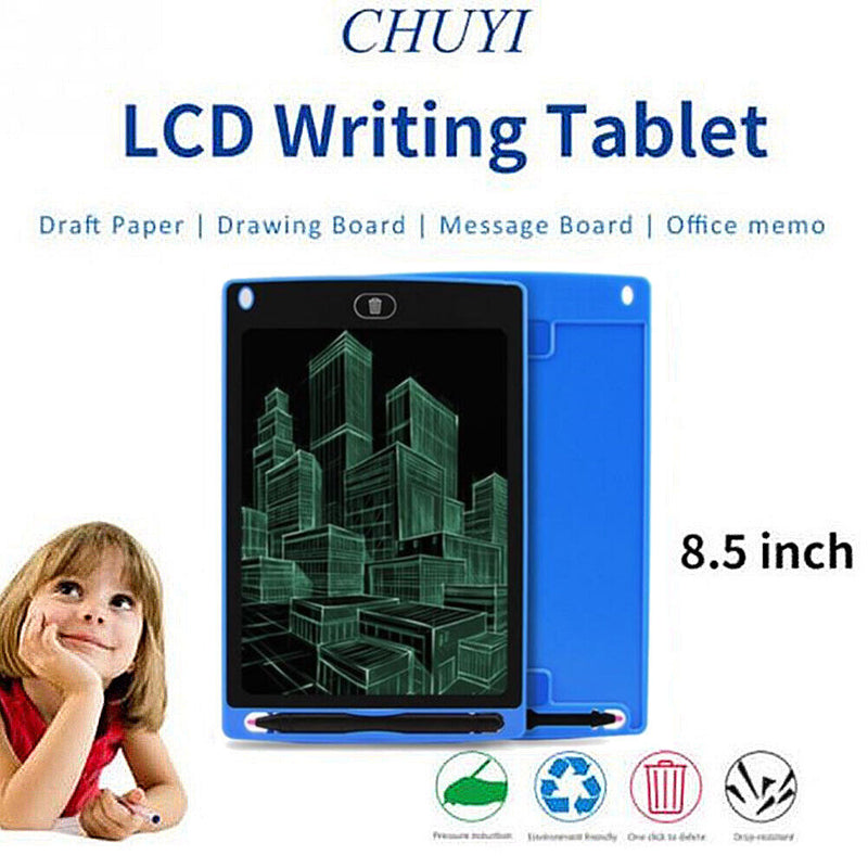 8.5in LCD Digital Writing Tablet Portable Drawing Board (Monochrome Blue)