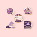 Purple Crystal Moon Star Cartoon Brooch Badge DIY Decoration Witch Enamel Pin