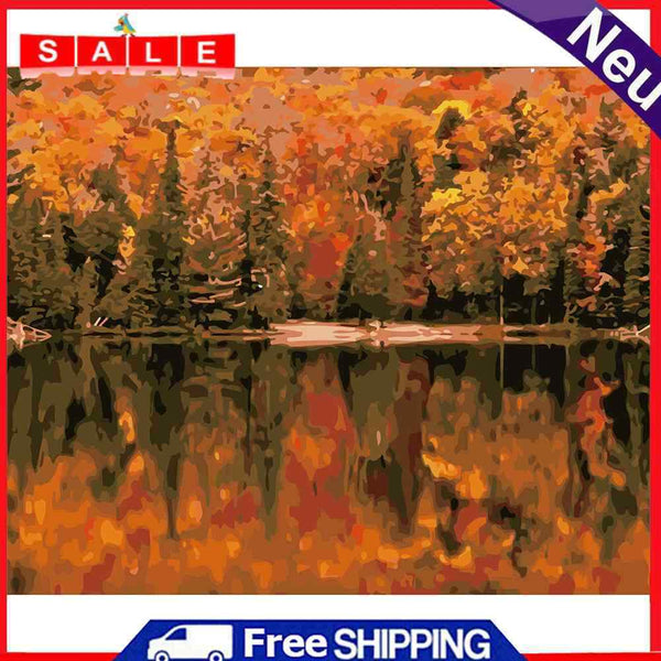 DIY Digital Oil Painting By Numbers Autumn Woods Modern Home Decoration 40x50cm