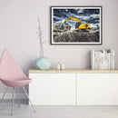 DIY Diamond Painting Kits Full Round Drill Working Excavator Home Decoration Set